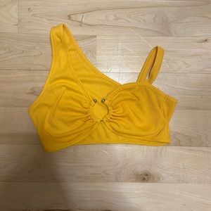 yellow shein crop top